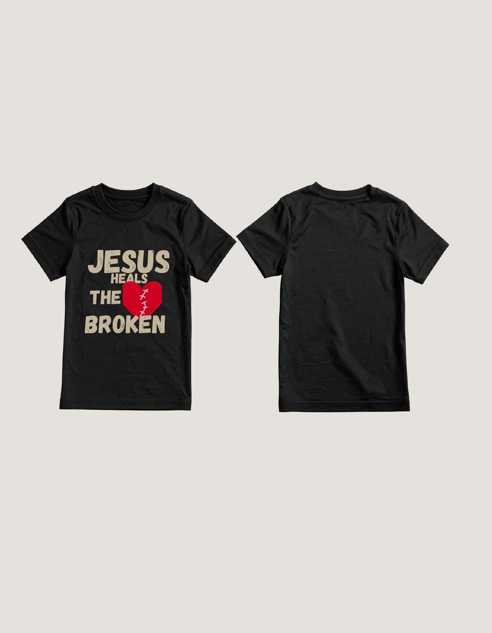 Black MOVEMENT 99 T-shirt with Jesus Heals the Broken artwork